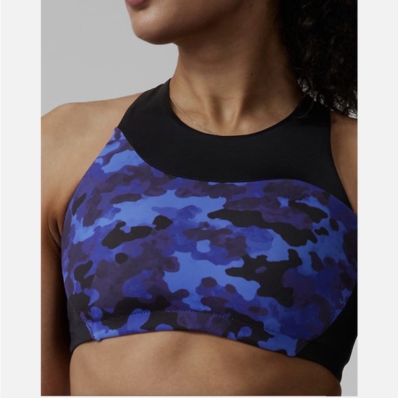 Athleta Freestyle Blue and Black Cloud Camo Dress Blue Bikini Set - 3 pcs Size M - Picture 13 of 14